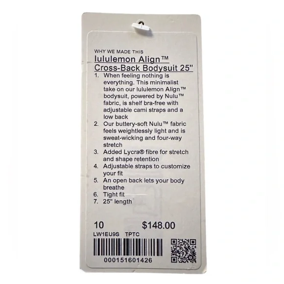 Lululemon 🏷️ Align Cross-Back Bodysuit 25” - size 10- Taupetastic TPTC